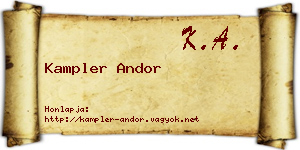 Kampler Andor névjegykártya